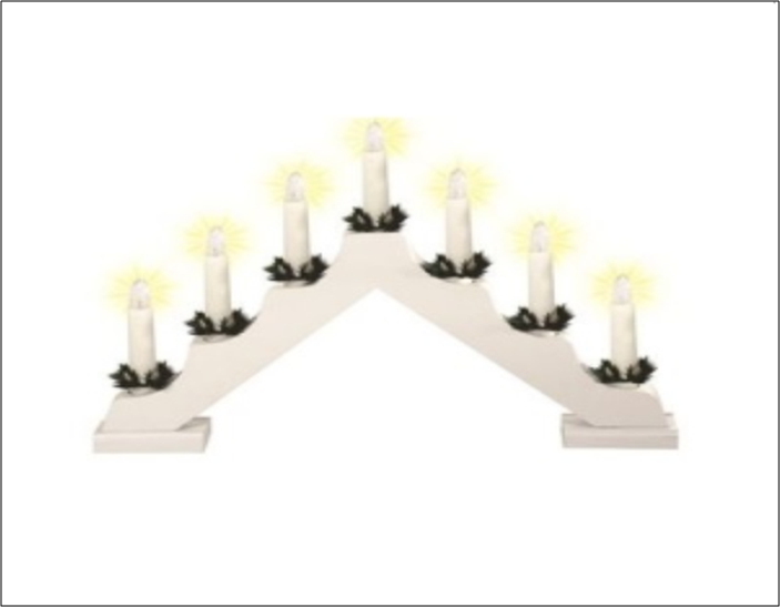 Belt�ri 7 gyerty�s feh�r ablakd�sz, meleg feh�r sz�nben